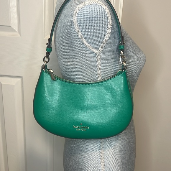 Kate Spade Staci Half Moon Small Shoulder Bag Crossbody Green - Picture 5 of 8
